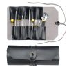 CL97 Multi-Function Toolkit Bundled Leather Tool Bag Double Thickened Two-Purpose Wrench Bag (Black)