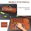 CL97 Multi-Function Toolkit Bundled Leather Tool Bag Double Thickened Two-Purpose Wrench Bag (Black) - Image 5