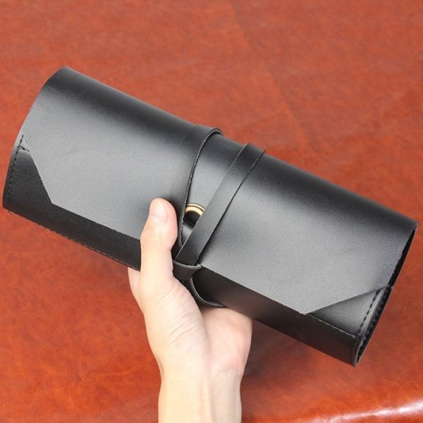 CL97 Multi-Function Toolkit Bundled Leather Tool Bag Double Thickened Two-Purpose Wrench Bag (Black) - Image 7