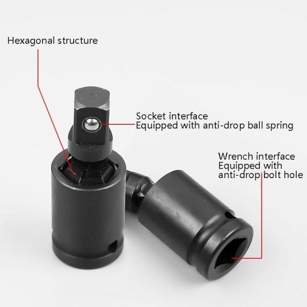 Windurate Universal Joint Connector Electric Wrench Sleeve Joint Electrical Steering Head, Specification: 3 / 8 inch - Image 4