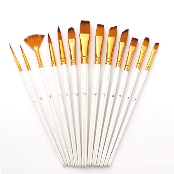 Zhu Ting Student Nylon Wool Multifunctional Watercolor Brush (13 PCS / Set Pearl White)