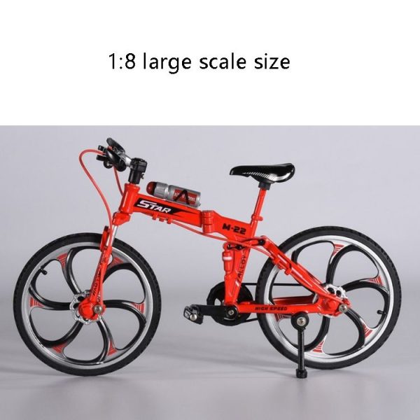 1: 8 Scale Simulation Alloy Bicycle Model Mini Bicycle Toy Decoration (Mountain Bike-Blue) - Image 4