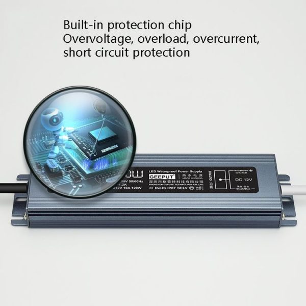 GEEPUT 220V Turn 12V LED Waterproof Power Supply Transformer, Model: 1.67A 20W - Image 3