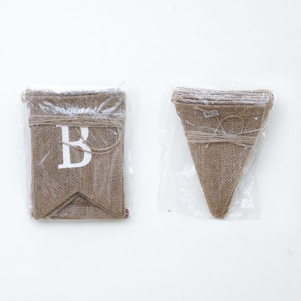 Swallowtail Burlap First Birthday Flags Mori Series Party Flags Specification: Burlap Birthday Fish Tail Flag - Image 5