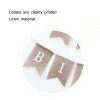 2 PCS Swallowtail Burlap First Birthday Flags Mori Series Party Flags Specification: Burlap Triangle Flag - Image 3