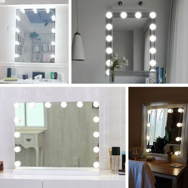 LED Makeup Mirror Light Beauty Fill Light Hand Sweep Sensor Mirror Front Light, Power source: 6 Bulbs (Natural White) - Image 7