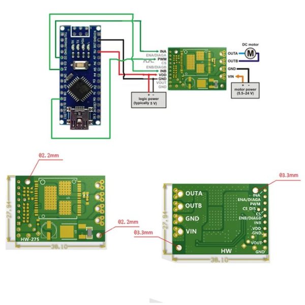 HW-275 Single DC Motor Drive Module 30A Large Current Self-Propelled Voltage Protection (VNH5019 Drive Module) - Image 7