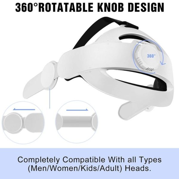 Head-Mounted Adjustable Decompression VR Helmet For Meta Quest (White) - Image 2