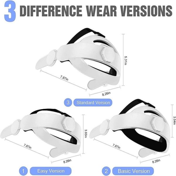 Head-Mounted Adjustable Decompression VR Helmet For Meta Quest (White) - Image 3