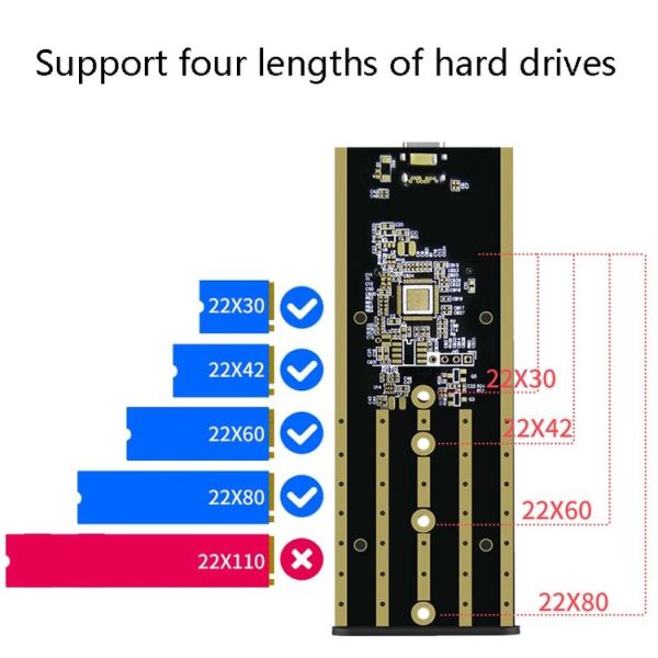 M.2 NVME / NGFF Mobile Hard Disk Box TYPE-C3.1 Notebook External Solid State Drive Box, Style: M280G NGFF Double Cable - Image 6