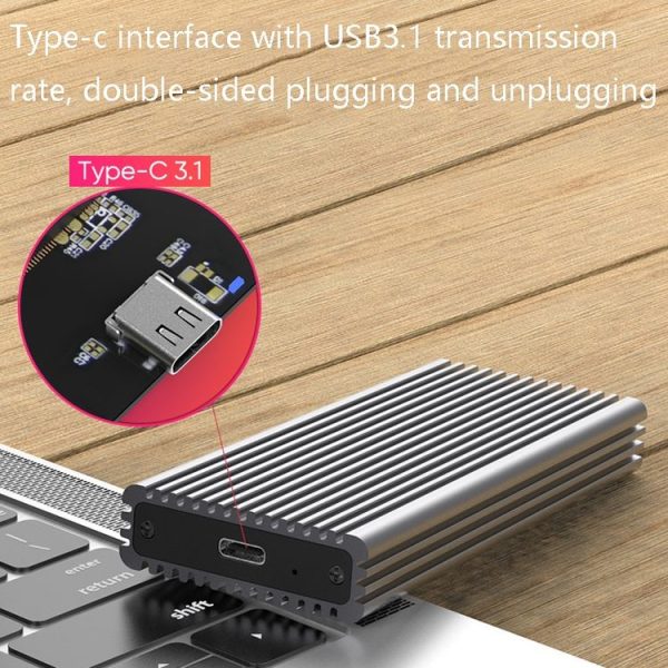 M.2 NVME / NGFF Mobile Hard Disk Box TYPE-C3.1 Notebook External Solid State Drive Box, Style: M280G NGFF Double Cable - Image 7