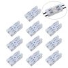 10 PCS Fast Terminal Block 2P Dual Pressing Terminal Connector Spring-Type Un-Lock Screw Connector, Specification: 928-2 White Wide