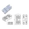 10 PCS Fast Terminal Block 2P Dual Pressing Terminal Connector Spring-Type Un-Lock Screw Connector, Specification: 928-2 White Wide - Image 2