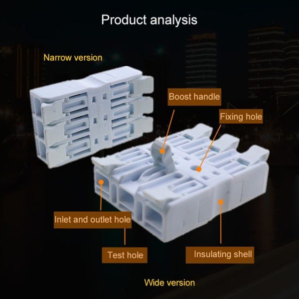10 PCS Fast Terminal Block 2P Dual Pressing Terminal Connector Spring-Type Un-Lock Screw Connector, Specification: 928-3 Transparent Wide - Image 7
