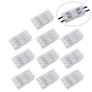 10 PCS Fast Terminal Block 2P Dual Pressing Terminal Connector Spring-Type Un-Lock Screw Connector, Specification: 928-M3 Transparent Narrow