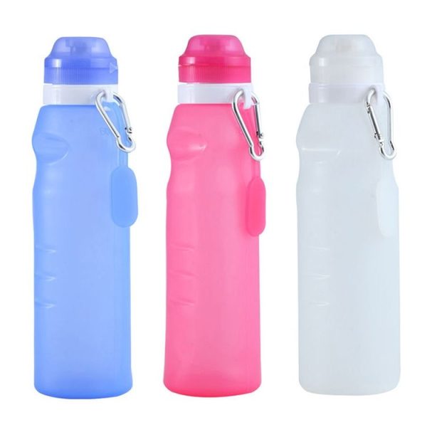 XC-282 600ml Silicone Folding Cup Out Camping Cycling Sports Kettle (Pink) - Image 2