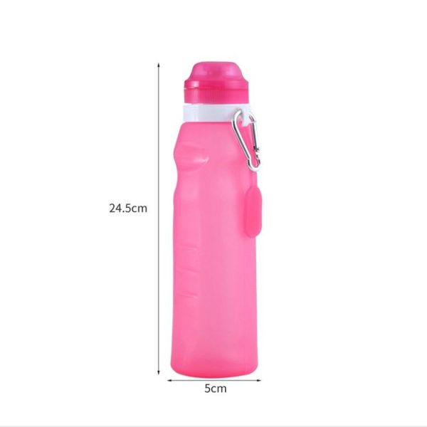 XC-282 600ml Silicone Folding Cup Out Camping Cycling Sports Kettle (Pink) - Image 3