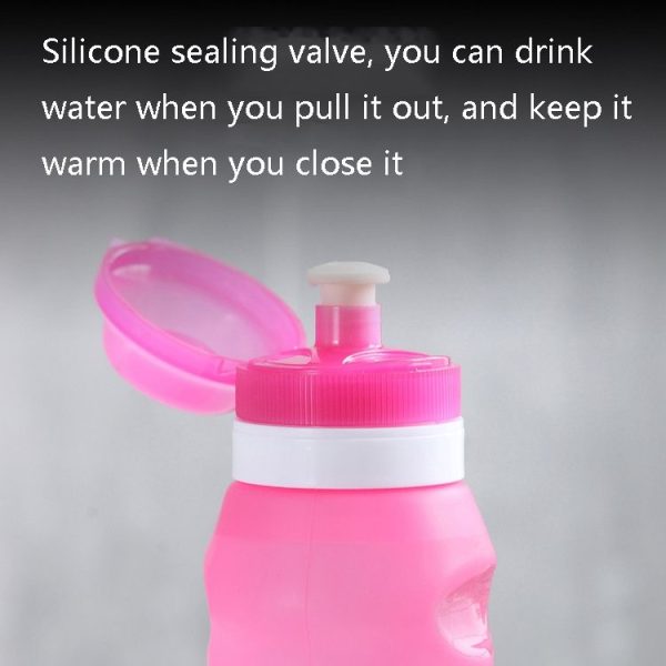XC-282 600ml Silicone Folding Cup Out Camping Cycling Sports Kettle (Pink) - Image 6