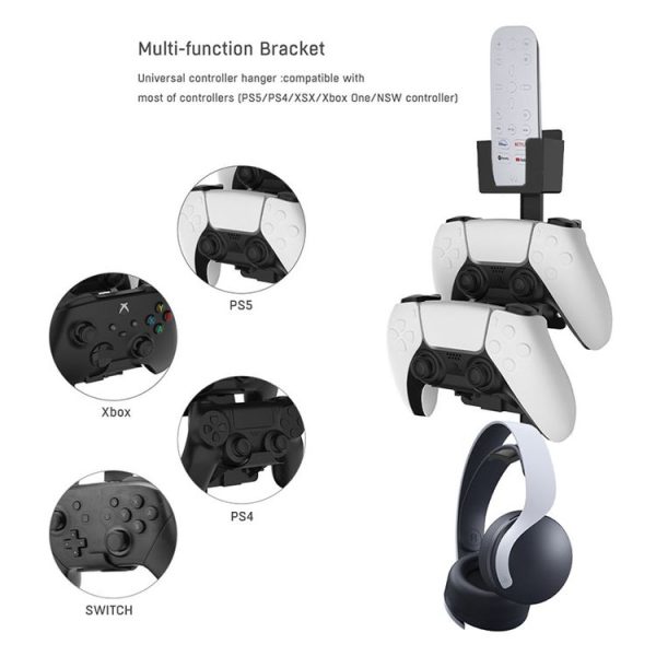 JYS P5125 Earphone / Handle / Remote Control Wall Hook For PS5 / PS4 / Xbox / Switch (White) - Image 3