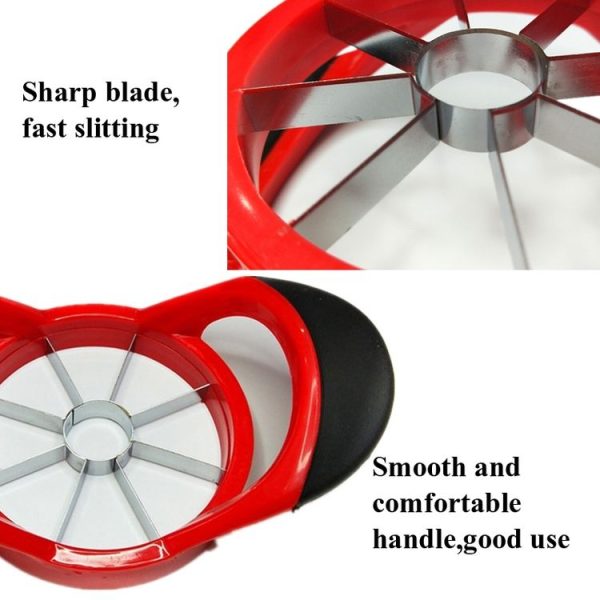 Apple Cutter Stainless Steel Cut Fruit Slicer (Red) - Image 4