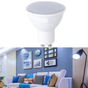 LED Light Cup 2835 Patch Energy-Saving Bulb Plastic Clad Aluminum Light Cup, Power: 7W 12 Beads (GU10 Milky White Cover (Warm Light))