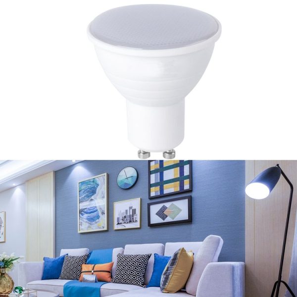 LED Light Cup 2835 Patch Energy-Saving Bulb Plastic Clad Aluminum Light Cup, Power: 7W 12 Beads (GU10 Milky White Cover (Warm Light))