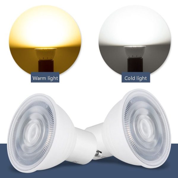 LED Light Cup 2835 Patch Energy-Saving Bulb Plastic Clad Aluminum Light Cup, Power: 7W 12 Beads (GU10 Milky White Cover (Warm Light)) - Image 6