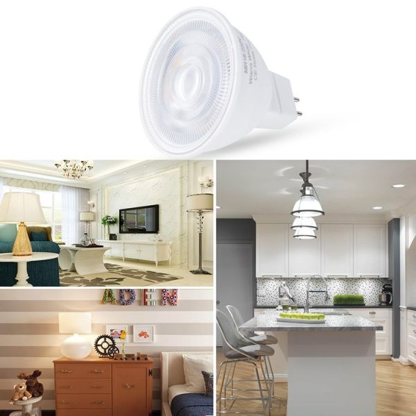 LED Light Cup 2835 Patch Energy-Saving Bulb Plastic Clad Aluminum Light Cup, Power: 7W 12 Beads (GU10 Milky White Cover (Warm Light)) - Image 7