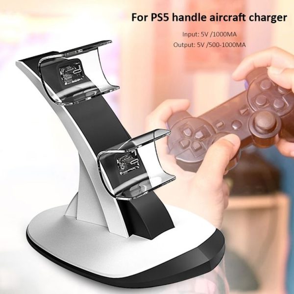IPLAY HBP-314 Wireless Bluetooth Handle Two-Seater Charger For PS5 (White) - Image 2