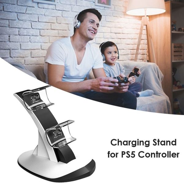 IPLAY HBP-314 Wireless Bluetooth Handle Two-Seater Charger For PS5 (White) - Image 5