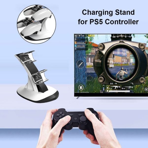 IPLAY HBP-314 Wireless Bluetooth Handle Two-Seater Charger For PS5 (White) - Image 6