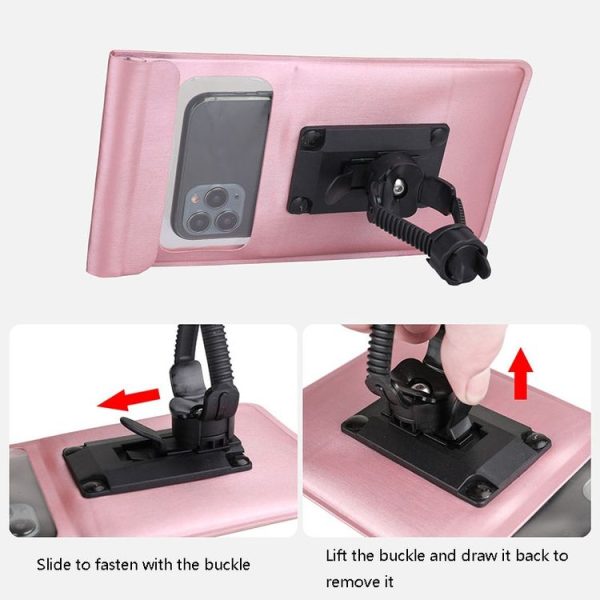 Rhinowalk SK300 Waterproof Bicycle Mobile Phone Bracket Drifting Swimming Cycling Phone Bag (Pink) - Image 7