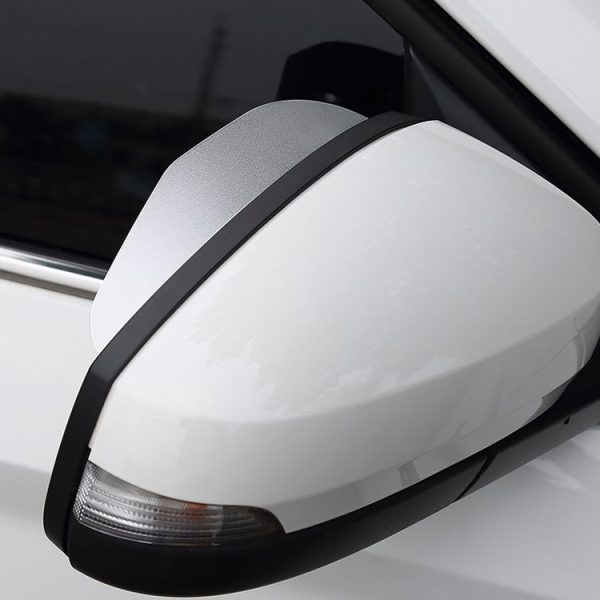 Car Rear View Mirror Rain Eyebrow Cover Catering Mirror Aluminum Alloy Rain Shield (Aluminum Alloy Silver) - Image 2