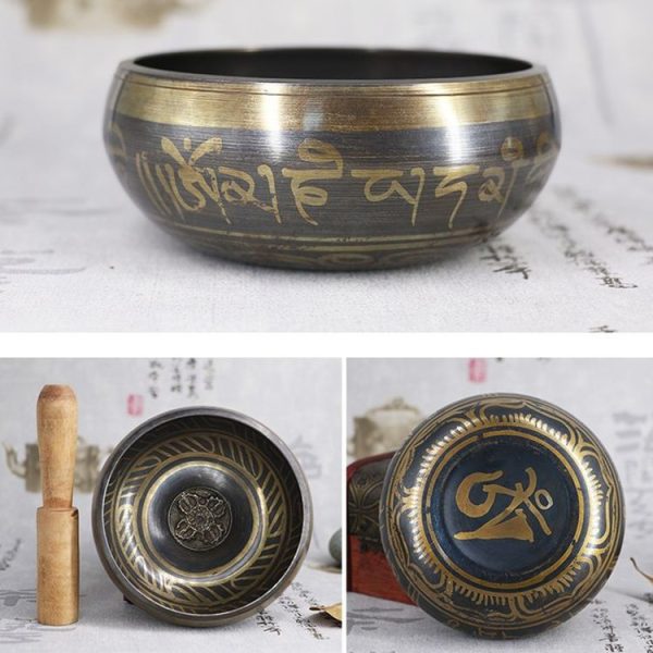 FB02-T8 Buddha Sound Bowl Yoga Meditation Bowl Home Decoration, Random Color And Pattern Delivery, Size: 8cm (Bowl+Small Wooden Stick) - Image 3
