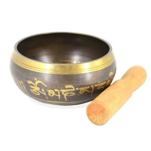 FB02-T8 Buddha Sound Bowl Yoga Meditation Bowl Home Decoration, Random Color And Pattern Delivery, Size: 8.5cm (Bowl+Small Wooden Stick)