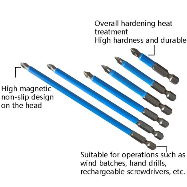 7PCS / set PH2 Strong Magnetic Hand Drill Screwdriver Mouth Anti-Slip Screwdriver Bit - Image 3