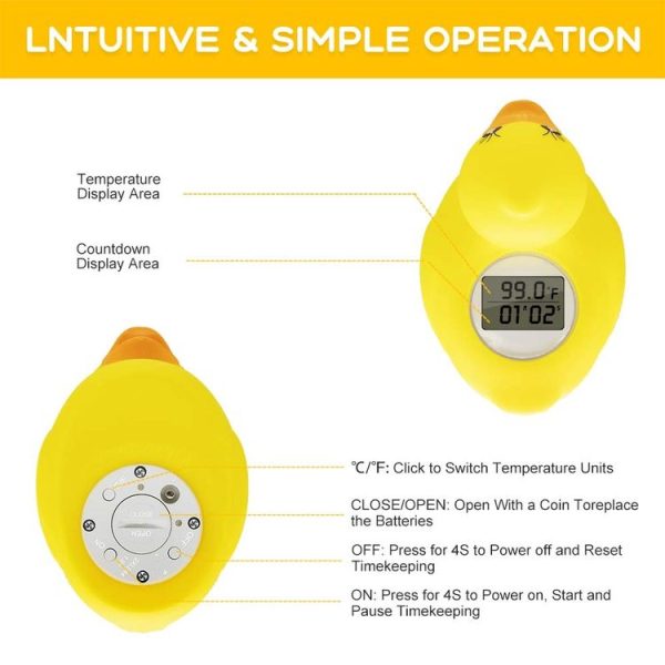 SN062 Children Bath Thermometer Water Baby Bathing Yellow Duck Water Thermometer (Yellow) - Image 4