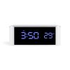 Home LED Mirror Multifunction Electronic Clock Mirror Clock Household Thermometer (Blue Word)
