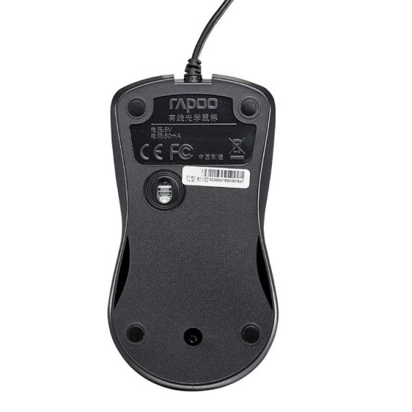 Rapoo N1162 1000 DPI 3 Keys Gaming Business Office Wired Mouse, Cable Length: 1.6m (Black) - Image 3