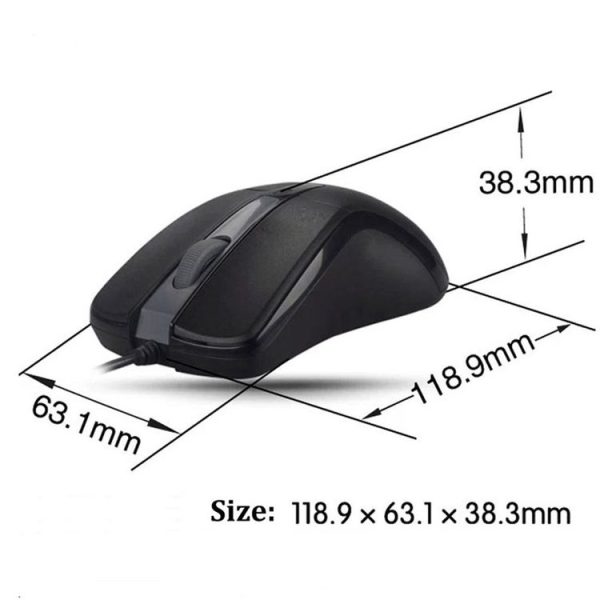 Rapoo N1162 1000 DPI 3 Keys Gaming Business Office Wired Mouse, Cable Length: 1.6m (Black) - Image 4