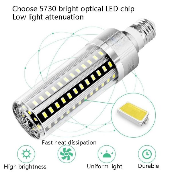 5730 LED Corn Lamp Factory Warehouse Workshop Indoor Lighting Energy Saving Corn Bulb, Power: 35W (E27 6500K (White)) - Image 5