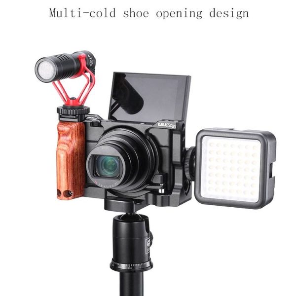 Ulanzi UURig C-RX100 VII Camera Vlogging Cage with Wood Handle Handgrip Dual Cold Shoe Mount For Sony RX100 VII M7 / VI M6 (Black) - Image 7