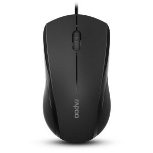 Rapoo N1600 1000 DPI 3 Keys Office Business Silent Wired Mouse, Cable Length: 1.5m (Black)
