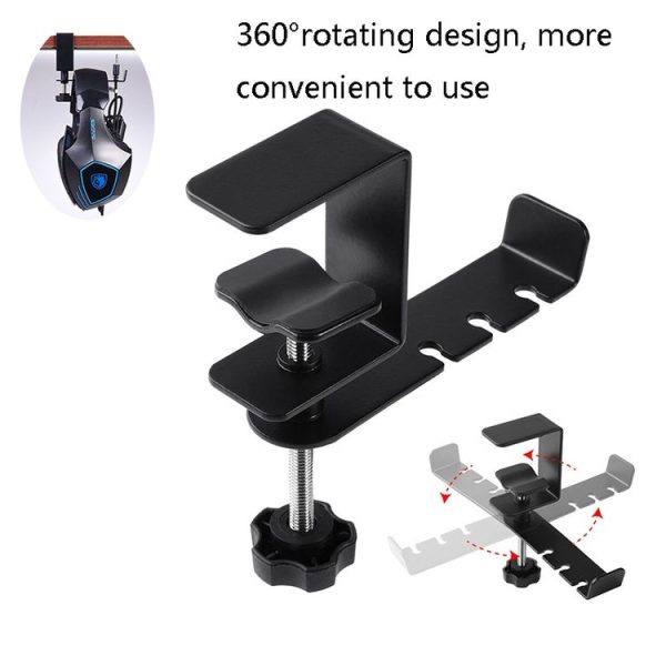 JD053 Game Headphones Bracket 360 Degree Rotatable Metal Headphones Hook - Image 2