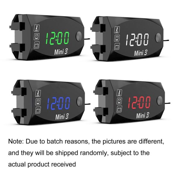 Voltage Clock And Temperature 3 In 1 LED Electronic Meter Large-Screen Digital Display Waterproof And Dustproof Voltmeter (White Light) - Image 2