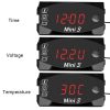 Voltage Clock And Temperature 3 In 1 LED Electronic Meter Large-Screen Digital Display Waterproof And Dustproof Voltmeter (White Light) - Image 5