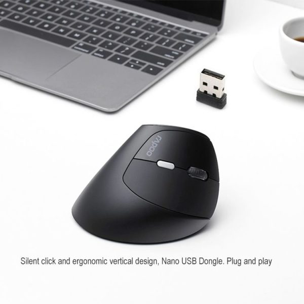 Rapoo MV20 Ergonomic Wireless Silent Vertical Mouse (Silent Version) - Image 5