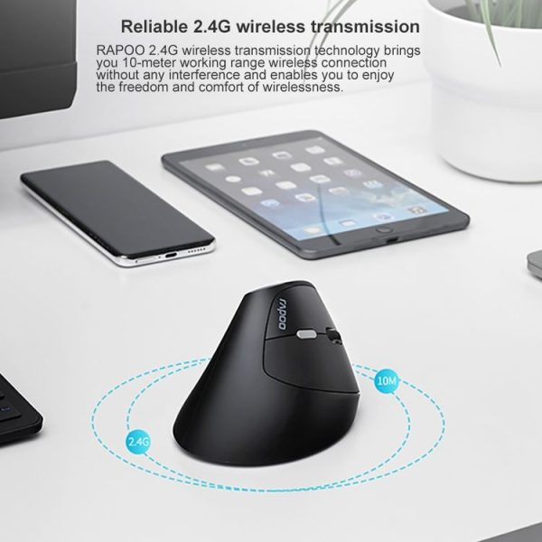 Rapoo MV20 Ergonomic Wireless Silent Vertical Mouse (Silent Version) - Image 6