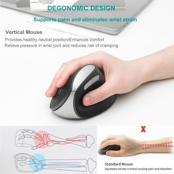 Rapoo MV20 Ergonomic Wireless Silent Vertical Mouse (Silent Version) - Image 7