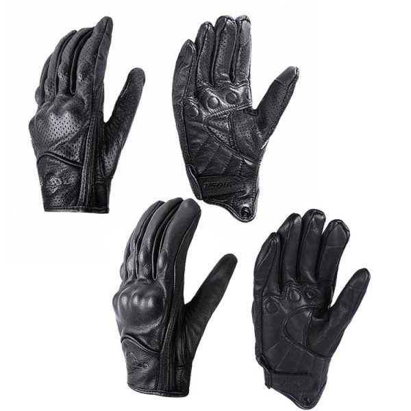 BSDDP A0102 Leather Full Finger Locomotive Gloves Racing Anti-Fall Breathable Touch Screen Gloves, Size: L (Nonporous) - Image 2